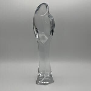 Vtg Val Saint Lambert Madonna & Child Crystal Sculpture Belgium Signed 10-3/8”